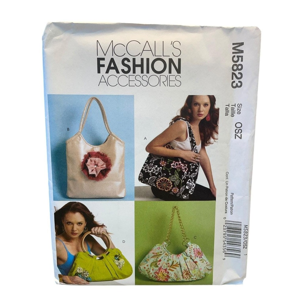 McCall's M5823‎ Fashion Accessories Tote Bags OSZ Uncut Sewing Pattern